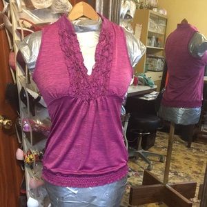 Purple ruffle tank top